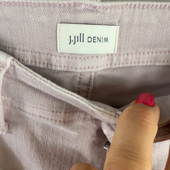 J. Jill High-Rise Straight Leg Crop Lavender Denim 10R Raw Hemmed Stretch Casual - Picture 3 of 14